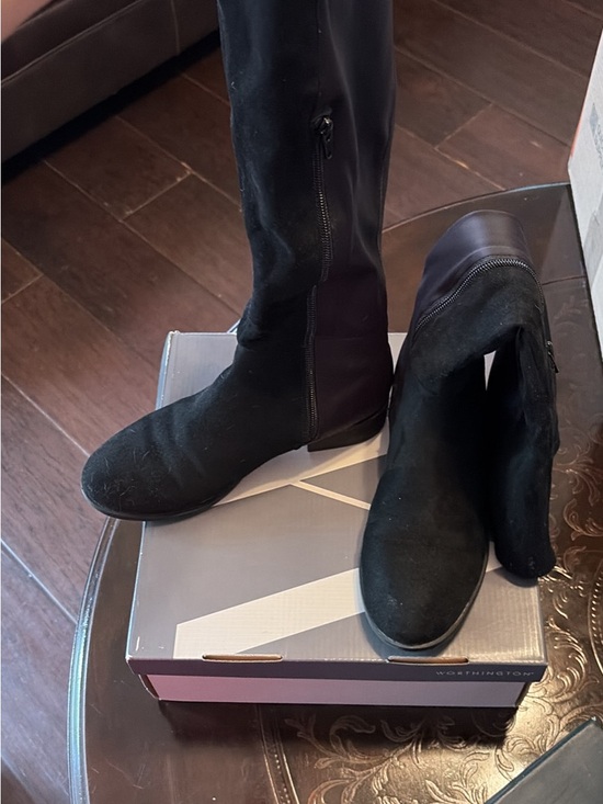Worthington Shoes - Worthington Black Over-the-Knee Zip-Detail Boots